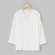 thumbnail image 3 of Playeras Y Camisas Para Hombre Tres camisetas de color V T Baggy Men's Quarter Solid Cotton Blusas mezclan la blusa de Men (White, 3XL), 3 of 7