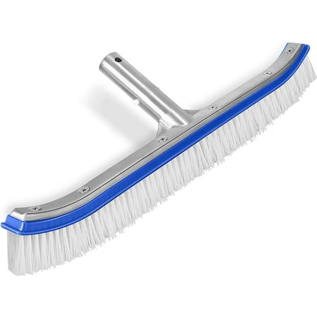 Pool Brush  Swimming Pool Wall & Tile Brush 18  Aluminium Swimming Pool Cleaning Pole Brush Head Replacement Brush with EZ Clip & Nylon Bristles for Walls Tiles Floors(Pole Not Included)