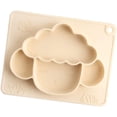 thumbnail image 1 of Platos de silicona divididos para bebés, platos antideslizantes con ventosa para niños pequeños, plato de cena para niños, bebés, niños, sin BPA, color beige, 1 of 5