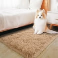 thumbnail image 3 of 2x3 Area Rugs for Bedroom, Soft Small Throw Rug for Dorm, Soft Fluffy Shaggy Plush Fuzzy Shag Non-Slip Washable Carpet for Bedside Closet Girls Boys Room, Beige Rug, 3 of 15