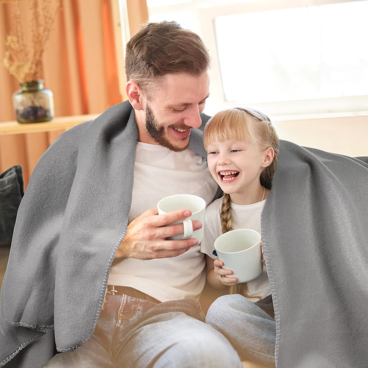 24 Pack of Bulk Wholesale 80"L x 60"W Solid Color Fleece Throw Blankets for Fall, Winter, Spring, Summer, Men, Women, Children, Homeless, Charity Donation Drives in Gray