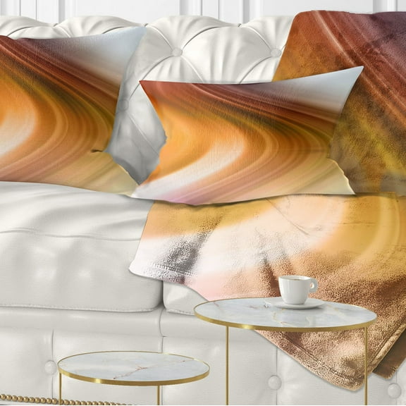 Designart Rays of Speed Green Orange - Abstract Throw Pillow - 12x20