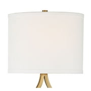 Possini Euro Design Sian Modern Wall Light Sconces Set of 2 Warm Brass Hardwired 10 Fixture White Half-Moon Linen Shade for Bedroom