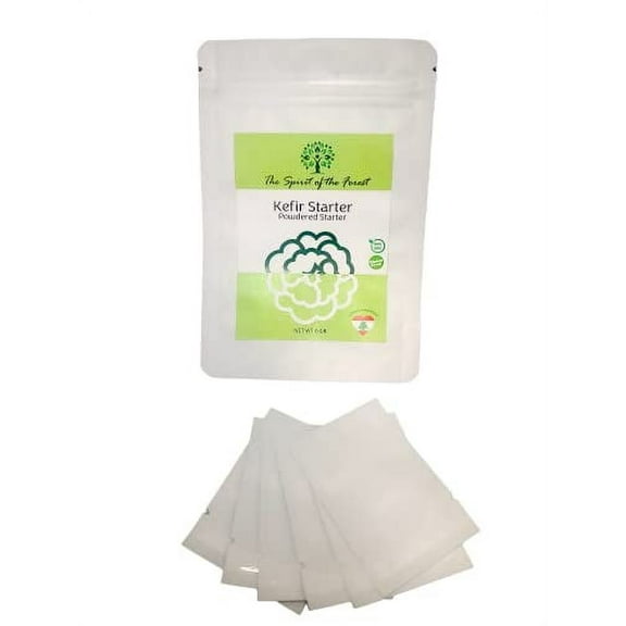 Organic and Original Milk Kefir Lebanese Grains - Live Active Probiotic Cultures for Kefir Starter Powder - Bulgaros De Leche Vivos - Non GMO - Gluten Free - Started With A Dairy (6 Pack for 6 Liters)