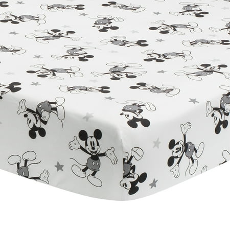 UPC: 0084122009325 | Lambs & Ivy Magical Mickey Mouse Cotton Fitted Crib Sheet – White  Disney
