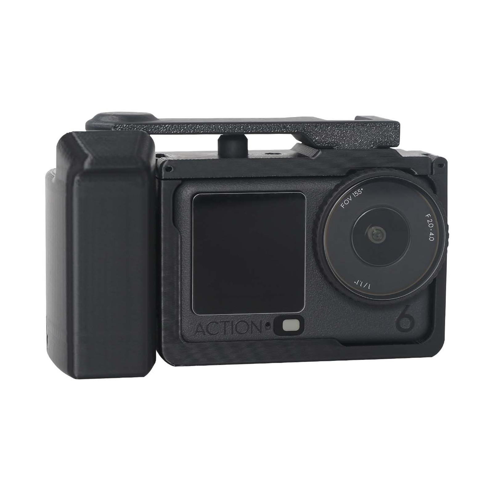 3D Printing Street Grip Vlog Holder Combo, Camera Grip Accessories for DJI Osmo Action 6 Camera - Secure Portable Design with Wrist Strap & Tactile Button