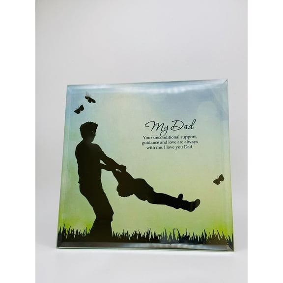 🌟 Silver Silhouette Sentiments – Elegant Decorative Keepsake Gift for DAD 🌟