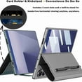 thumbnail image 3 of Dteck For Samsung Galalxy Fold 7 Case with S Pen Slot & Card Slot, Magnetic Full Body Screen Protector Kickstand Closure PU Leather Anti-Drop Grip Wallet Full Body Protective Cover, Silver, 3 of 7
