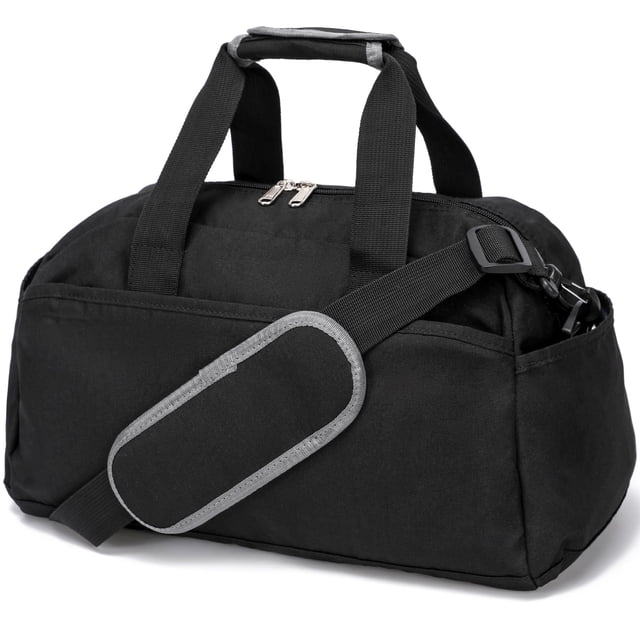 Bolsa de gimnasio Ineeatu pequeña de 14 pulgadas para hombres y mujeres, color negro
