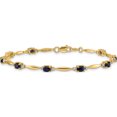 thumbnail image 3 of 14K Yellow Gold Diamond And Oval Sapphire Bracelet (7.25 X 4) Made In India bm4484-sa-001-ya, 3 of 5