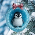 thumbnail image 4 of Arctic Animal Christmas Ornaments Collection - Cute Bunny, Penguin, Owl & More in Glittering Baubles for Holiday Decor A, 4 of 5