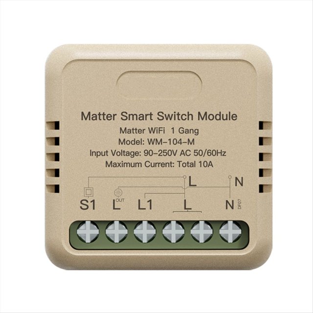 Módulo de Interruptor Inteligente Tuya WiFi Matter, Minirelé Temporizador, Control por Voz, Aplicación de Control Remoto, Funciona con Alexa y Home