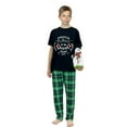 thumbnail image 3 of Ihaphap Family Christmas Matching Pajamas Proud Member Of The Anughty List 2025 Black Short Top and Green Plaids Family Matching Pajamas Set, 9-10Y-Kid, 3 of 6