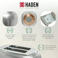 thumbnail image 3 of Open Box Haden 2 Slice Wide Slot Toaster w/Removable Crumb Tray, Steel/Copper, 3 of 12
