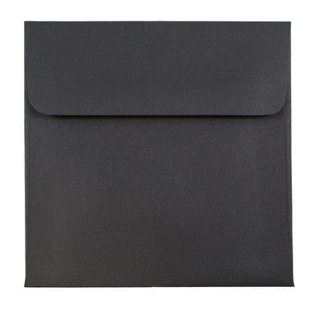 UPC: 0609722707596 | JAM 5 x 5 Square Envelopes  Black Linen  25/Pack