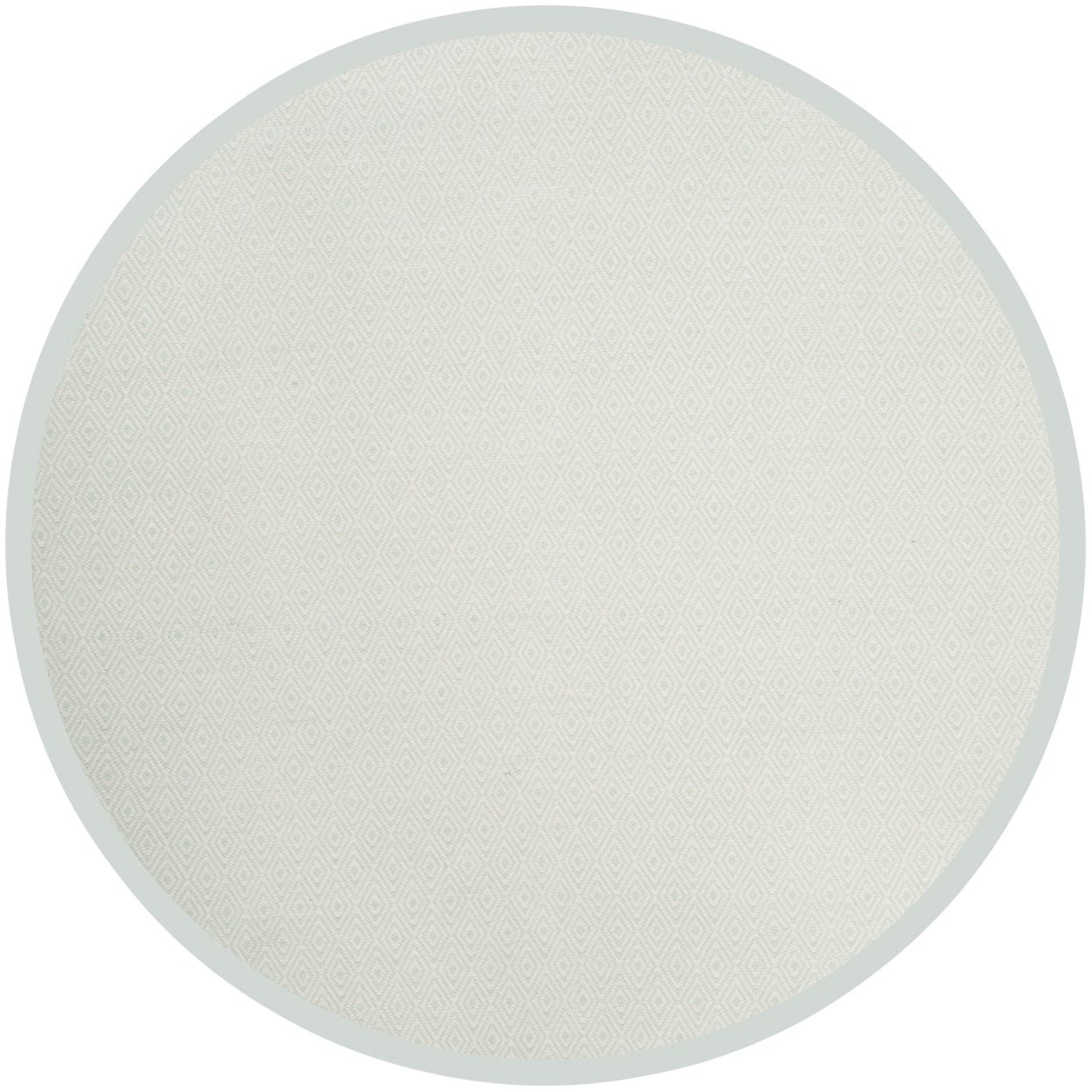 SAFAVIEH Montauk Terrence Geometric Diamond Cotton Area Rug, Ivory/Foam Green, 6' x 6' Round