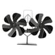 thumbnail image 2 of Ventiladores para estufas de leña, quemador de leña, ventilador térmico de doble cabezal, no eléctrico, alimentado por calor 6 cuchillas, 2 of 9