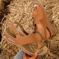 thumbnail image 5 of Women Shoes Women's Fashionable Casual Plus-Size Wedge Heel Height-Increasing Shoes Spring/Summer Style Trendy And Comfortable Beach Sandals Brown 38, 5 of 8