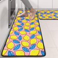 thumbnail image 2 of Kitchen Rugs Sets Of 2,Yellow Lemon Fruit Leaves Pink Pattern Anti Fatigue Kitchen Mat Rugs Non Slip Washable,Decorative Kitchen Floor Mats for Kitchen,Sink,Laundry,17"x47"+17"x47", 2 of 5