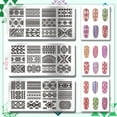 thumbnail image 3 of Juego de 3 placas de estampado para uñas con textura geométrica, 36 diseños, plantillas para uñas con motivos aztecas y tribales persas., 3 of 7