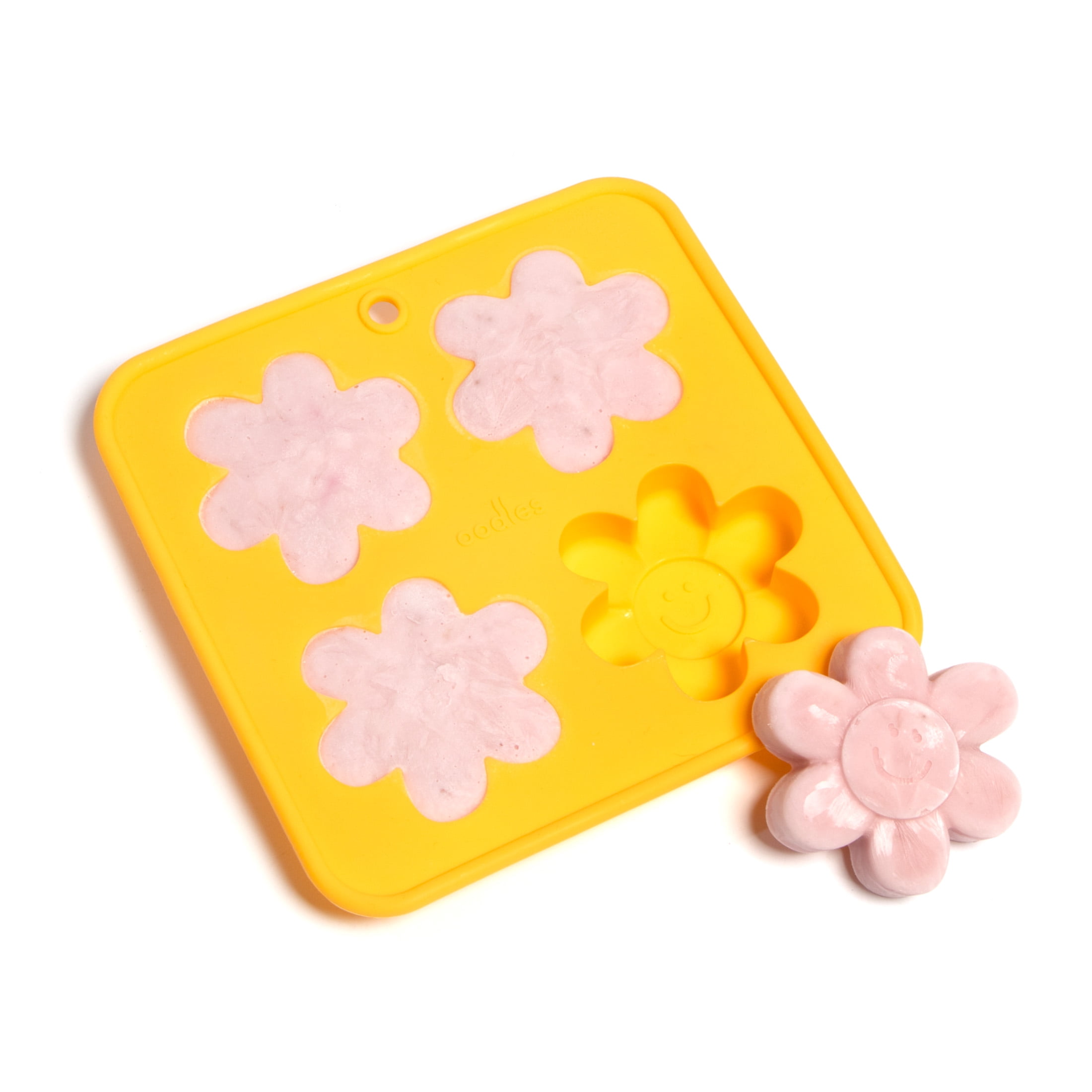 Oodles Durable Silicone Yellow Flower Freeze and Eat Dog Treat Maker, O/S