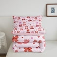 thumbnail image 5 of Erosebridal Cute Plaid Bow Comforter Sets Full Size, Cherry Fruit Comforters & Duvets, Princess Love Heart Decor, Breathable, 5 of 8