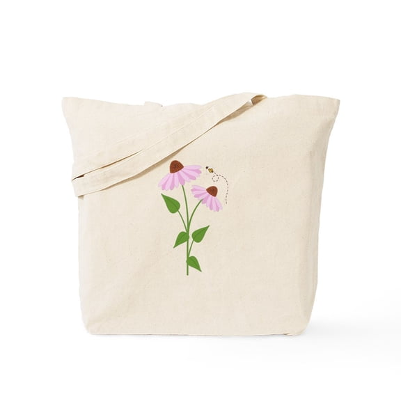 CafePress - Coneflower Bees Tote Bag - Unisex Canvas Tote Bag, Beige, 1-Piece
