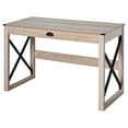 thumbnail image 1 of HOMCOM Industrial Computer Writing Desk, Study Desk with Drawer, Steel X-Frame Home Office Workstation, Oak Effect, 1 of 9