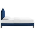 thumbnail image 3 of Channel Tufted King Platform Bed with Tapered Wood Leg Blue Saltoro Sherpi, 3 of 7