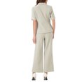 thumbnail image 3 of INSPIRE CHIC Women's Business Office Suit Set One Button Short Sleeve Blazer and Suit Pants S Light Gray, 3 of 6