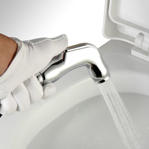 Silver Bidet Spray Hand Held Spray Shower Head Shower Nozzle Bathroom Cleaning Car Washing Pet Washing Wall Mounted Household