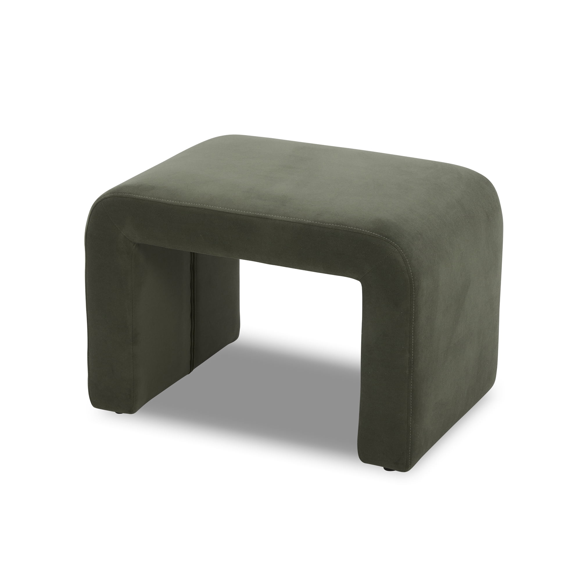 Better Homes & Gardens Juliet Velvet Waterfall Ottoman, Olive