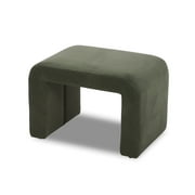 Better Homes & Gardens Juliet Velvet Waterfall Ottoman, Olive