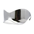 thumbnail image 2 of Trendy XXL Oversized Wrap Curved Duck Bill Shield Silver Mirror Sunglasses, 2 of 4