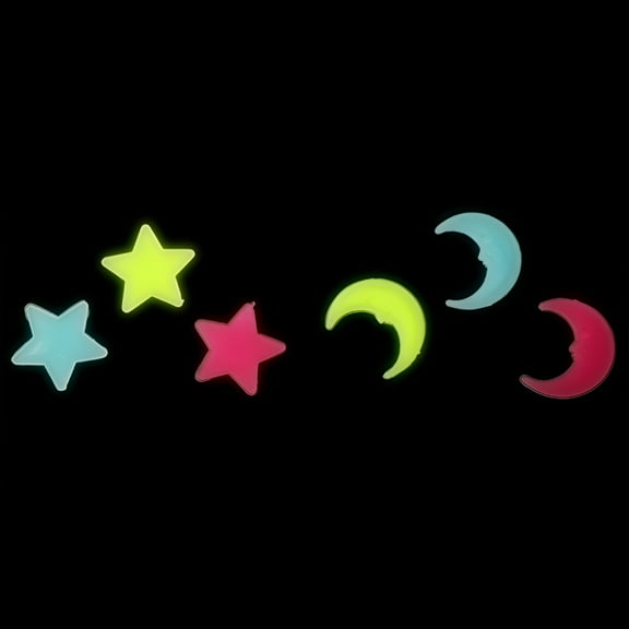 LAMIRO 100 Pcs Moons Stars Glow in The Dark Home Room Decals Kids Bedroom Decoration