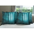 thumbnail image 6 of Ambesonne Teal Throw Pillow Cover 4 Pack, Foggy Dark Country Forest, 18", Teal, 6 of 7