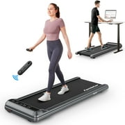 Campmoy Walking Pad 2 in 1 Under Desk Treadmill, 2.5HP Low Noise with Wilder Belt /LED Display Remote Control for Home Office,Installation Free