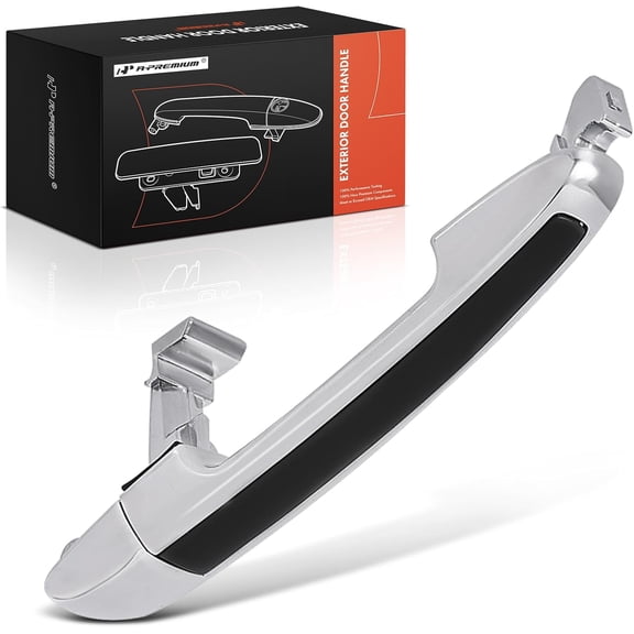 A-Premium Front Right Passenger Side Exterior Door Handle Compatible with Hyundai Sonata 2006 2007 2008 2009 2010, Chrome Lever with Black Insert, Replace# 826523K030