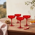 thumbnail image 2 of Just Feed Me by Jessie James Decker 4-Piece 13oz Coupe Glass, Red, 2 of 9