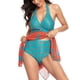thumbnail image 4 of Trajes de baño sexy para mujer Traje de baño Tankini de malla de dos piezas Traje de baño ligero de secado rápido con pantalones cortos Blue Dot L Jormftte ZJWJ305-2, 4 of 5