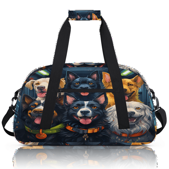 Herdesigns Funny Sports Duffle Bag for Women & Men, Dogs Gym Bag Dance Bag Overnight Bag Carry On Weekender Travel Bag