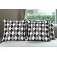 thumbnail image 6 of Ambesonne Geometric Throw Pillow Cover 4 Pack, Black and White Rhombus, 24", Grey Pale Grey and Black, 6 of 7