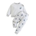 thumbnail image 1 of Gibobby Conjunto de pants para niño Tops y pantalones con estampado de animados de manga corta de verano para niñas pequeñas, conjunto de ropa de 2 uds para niños(Gris,6-12 Meses), 1 of 5