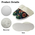 thumbnail image 6 of Chririnla Aesthetic Plant Flower Fuzzy Slippers Women Closed Toe Non-Slip House Shoes with Fur Edges Warm Plush Bedroom Shoes for Winter Home, 6 of 7
