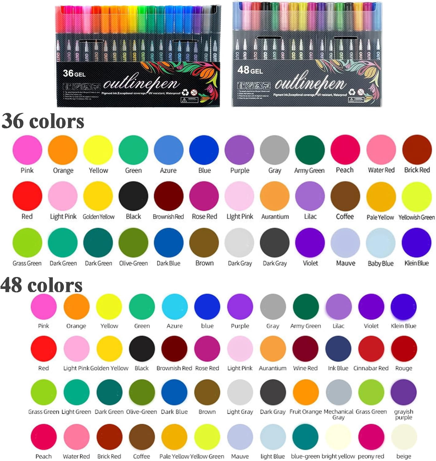 Dreamy Sparkle Dual-Line Contour Pen,Waterproof Self-Outline Metallic Markers,Double Line Highlighter for DIY,Art Drawing