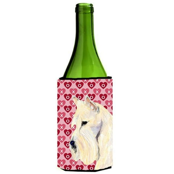 Scottish Terrier Hearts Love Valentines Day Wine bottle sleeve Hugger
