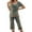 Army Green, variant on Lounge Outfits Sets For Women 2 Piece Printing V-Neck Short Sleeve Shirt And Pants Sets Loungewear Pajamas Capris With Pockets on Clearance