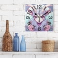 thumbnail image 3 of Goat Head Roses Flowers Wall Clock Square Silent Non Ticking Battery Operated Clock for Home Bathroom Kitchen Bedroom Living Room, 3 of 8