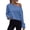 Blue 18, variant on Cute Tops for Women Solid Off Shoulder Long Drop Shoulder Sleeve Cropped Sweatshirt, Oversized Cuffed Pullover Top, Slash Shoulder Casual Tee