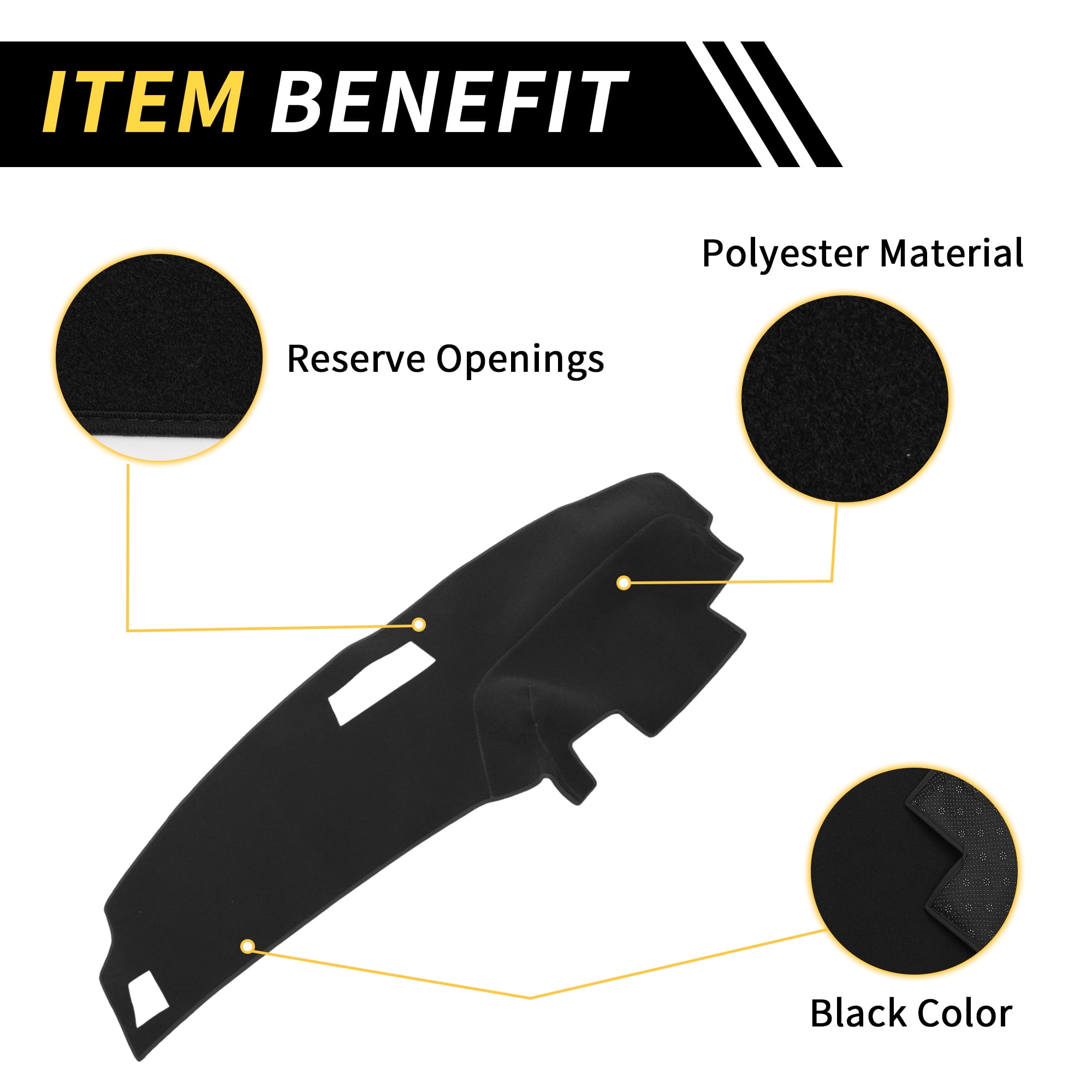 Unique Bargains Dash Cover for Ford for Ranger 1989-1994 Dash Board Mat Non-Slip Dash Cover Mat Pad Polyester Center Console Dashboard Cover Pad Carpet Black
